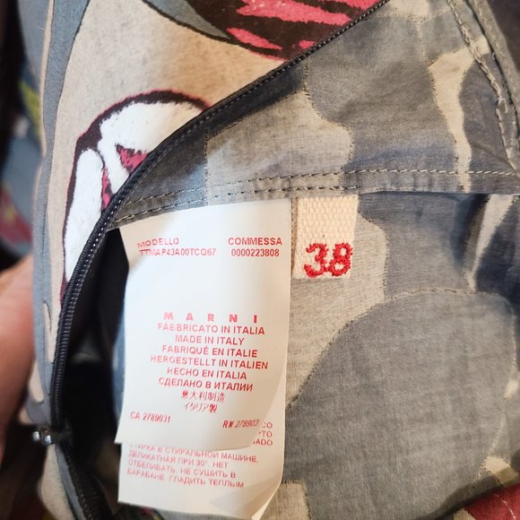 Marni Heathered Multi Floral Cotton Sleeveless Peplum Blouse/Top, - Picture 16 of 16